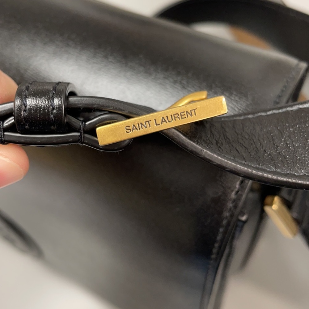 YSL SAINT LAURENT black leather crossbody purse NWT - Picture 6 of 14